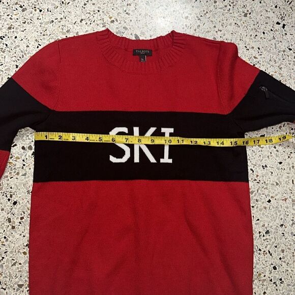 Talbots red blue white SKI sweater small p s apre - Picture 5 of 8